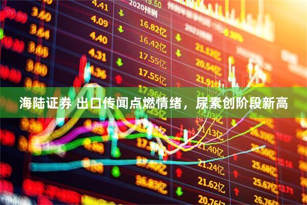 海陆证券 出口传闻点燃情绪，尿素创阶段新高