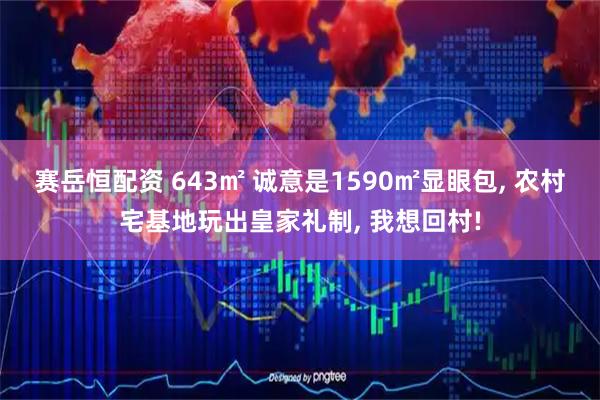 赛岳恒配资 643㎡ 诚意是1590㎡显眼包, 农村宅基地玩出皇家礼制, 我想回村!