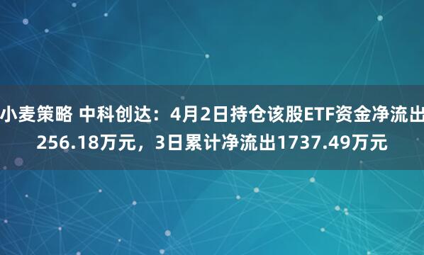 小麦策略 中科创达：4月2日持仓该股ETF资金净流出256.18万元，3日累计净流出1737.49万元