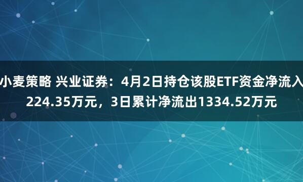 小麦策略 兴业证券：4月2日持仓该股ETF资金净流入224.35万元，3日累计净流出1334.52万元