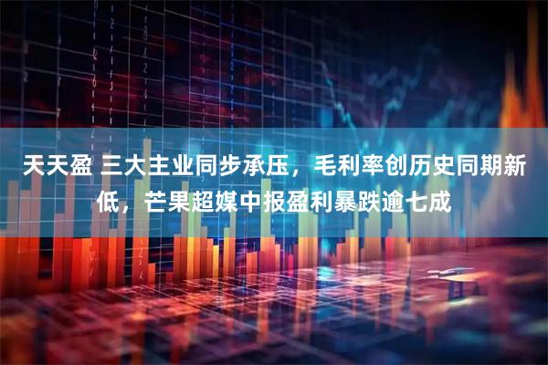 天天盈 三大主业同步承压，毛利率创历史同期新低，芒果超媒中报盈利暴跌逾七成